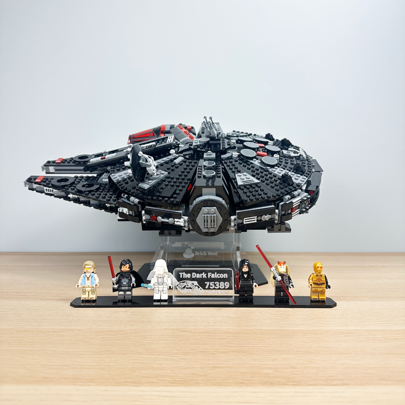 Acrylic Display Stand with Black Base Plate for LEGO® Dark Falcon 75389