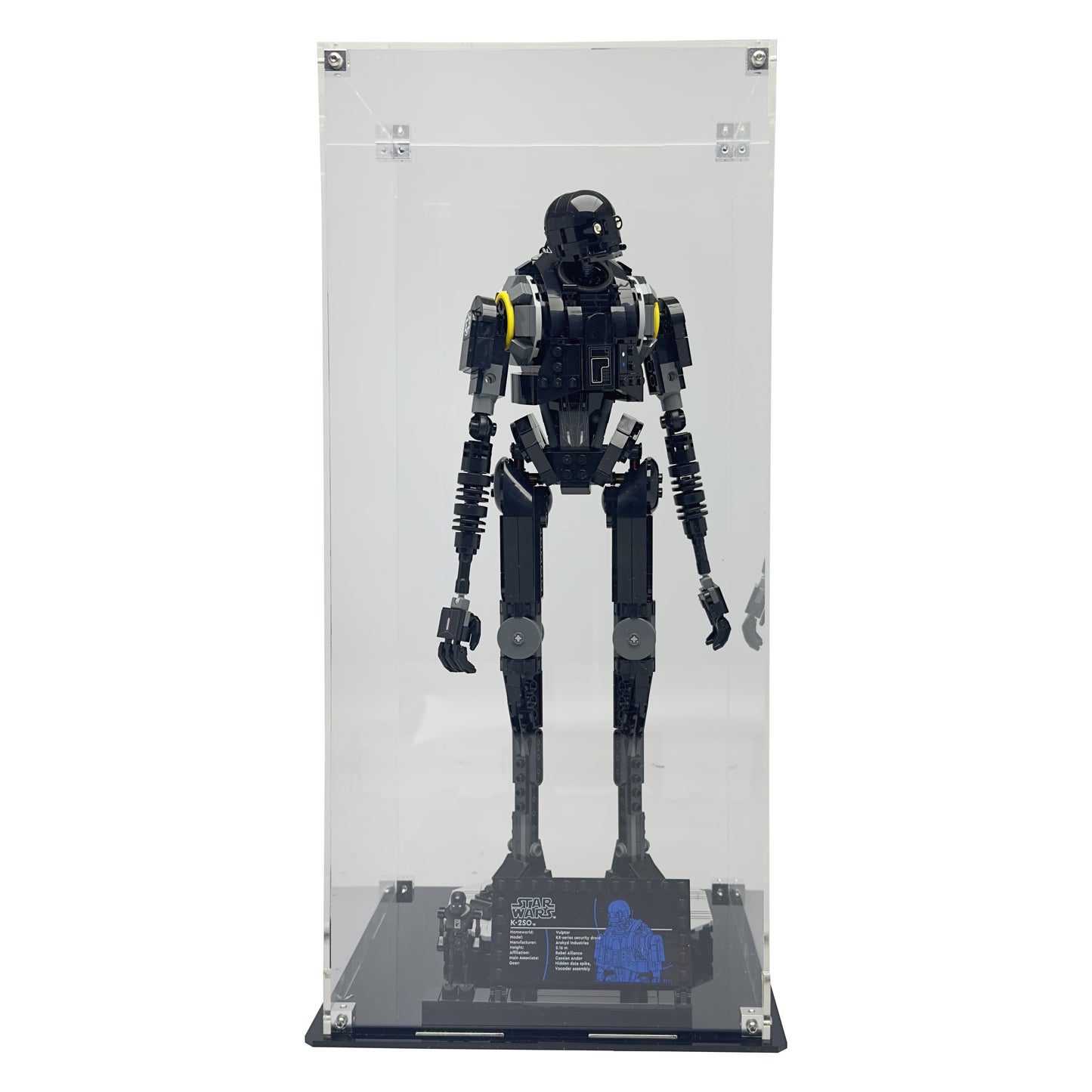 High-clarity acrylic case for LEGO UCS K-2SO Security Droid model