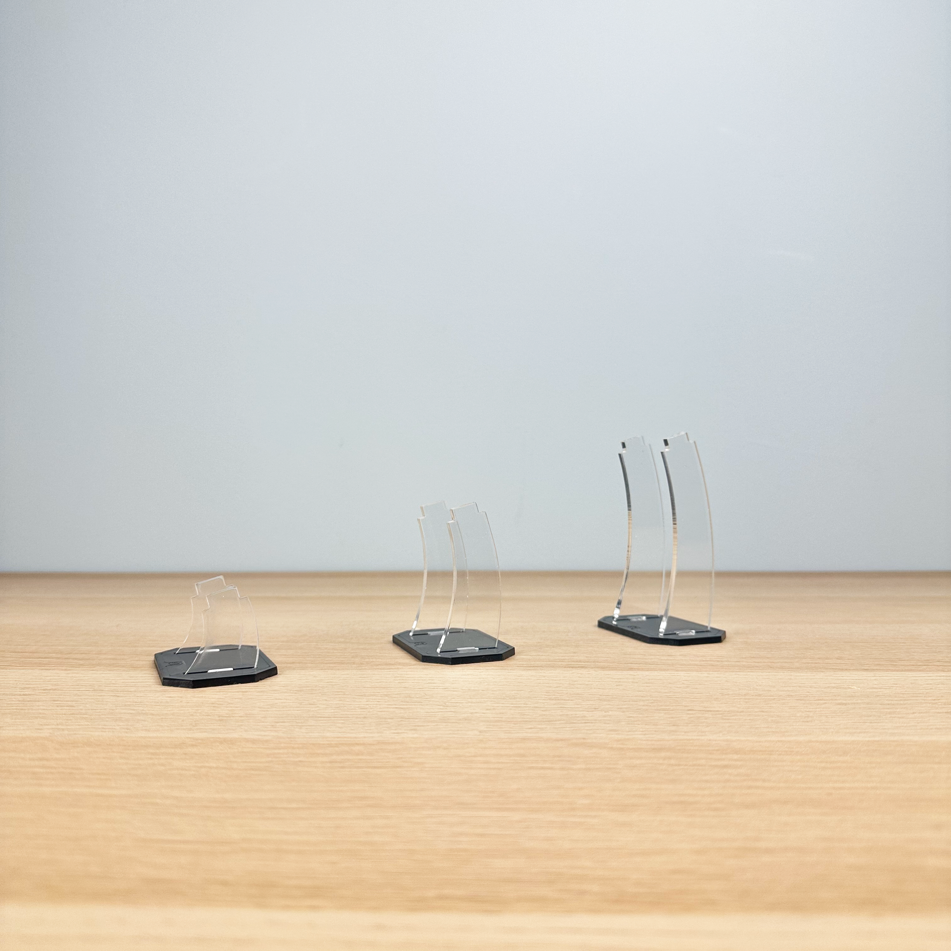 Acrylic riser stands for holding LEGO Formula One Speed Champions car collection