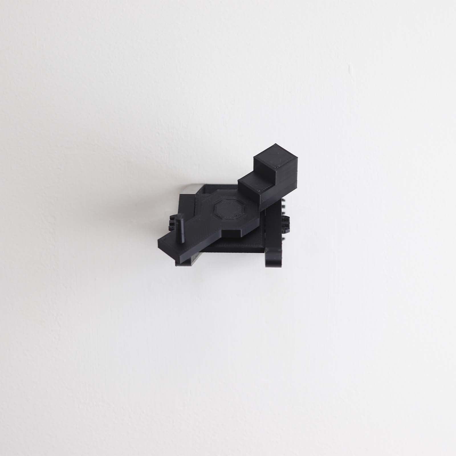 Wall mount display stand for lego tie bomber angled off wall home storage 75347