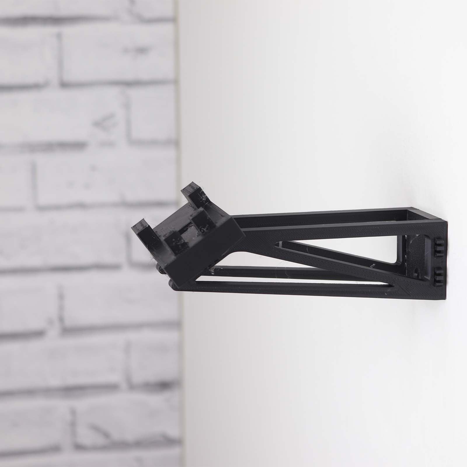 Wall mount display stand holding LEGO® Lamborghini Huracán models 42161 and 42196, presenting the cars at an angled position on the wall for a striking display.