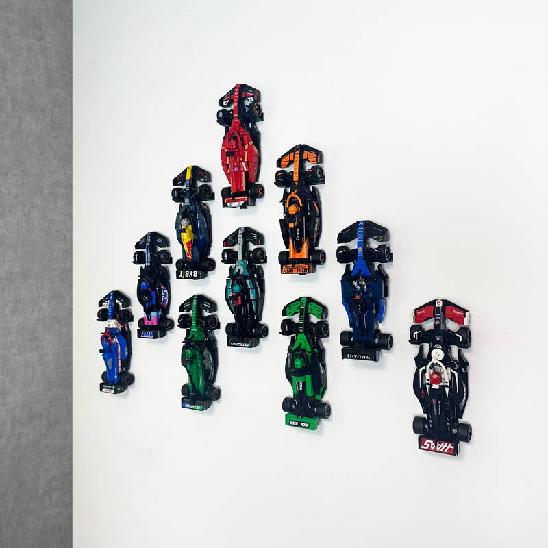 3D-printed wall mounts for Lego Speed Champions cars