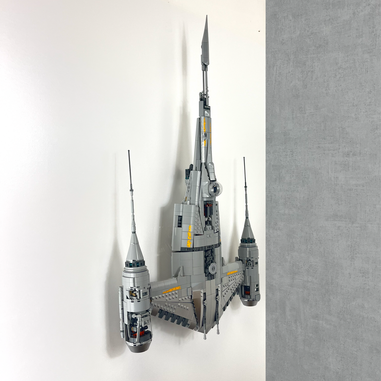 BrickNest wall display mount compatible with LEGO UCS N-1 Starfighter