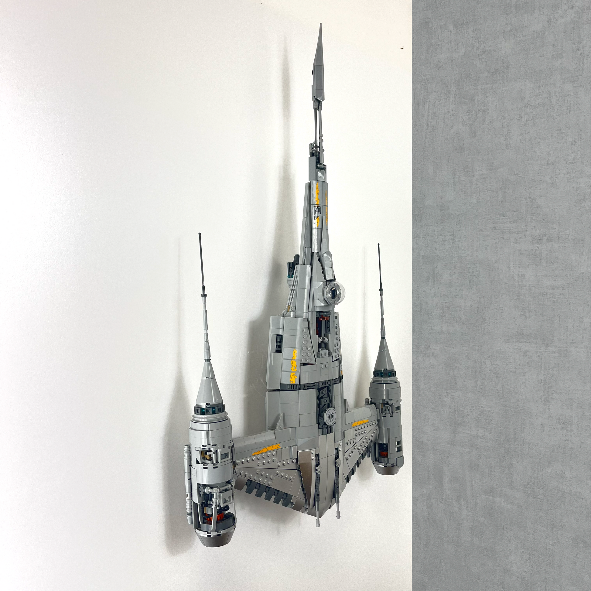 BrickNest wall display mount compatible with LEGO UCS N-1 Starfighter