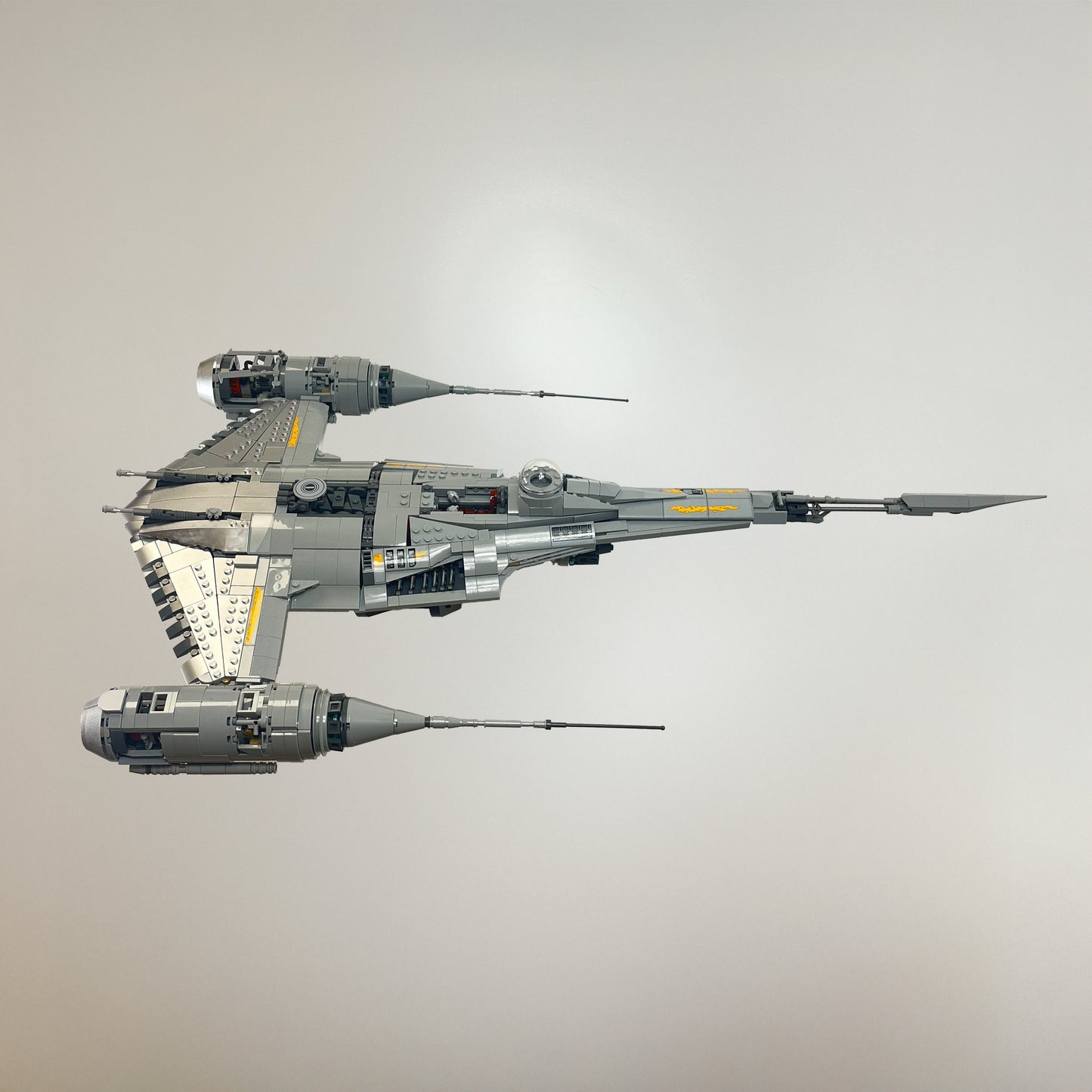 LEGO UCS N-1 Starfighter displayed on wall mount