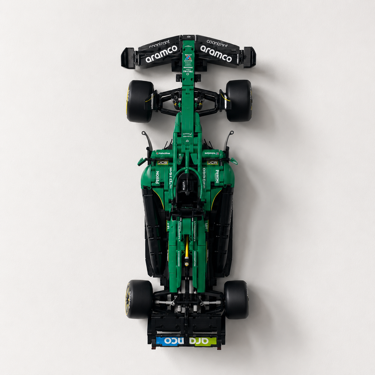 LEGO Technic Aston Martin AMR25 set 42240 displayed vertically using a BrickNest wall mount
