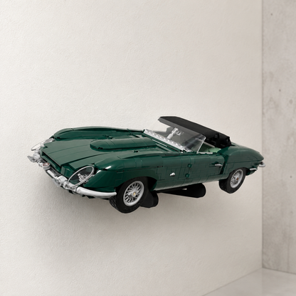 Angled wall mount compatible with LEGO Icons Jaguar E-Type 11381