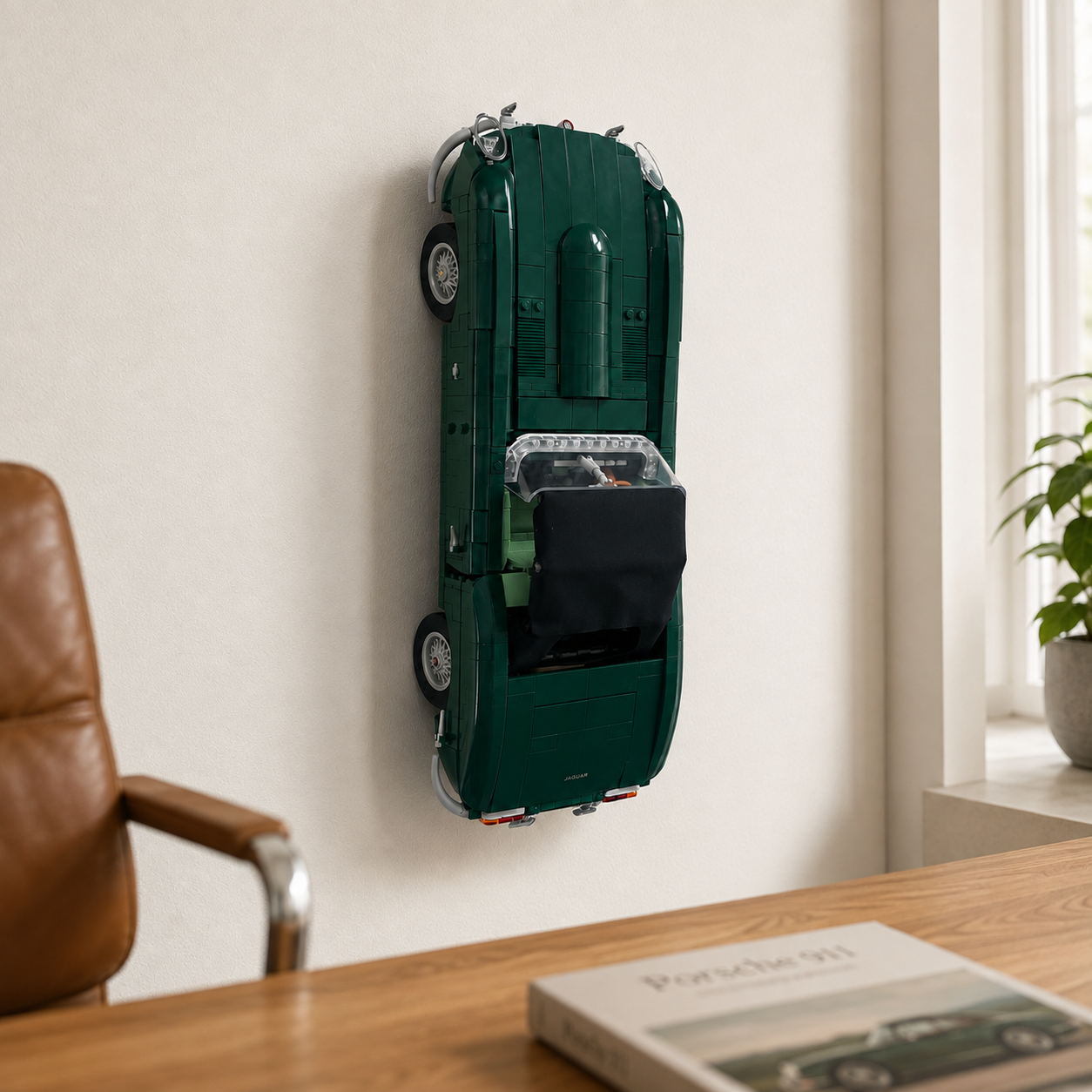 Vertical Wall Mount Compatible with LEGO Icons Jaguar E-Type 11381