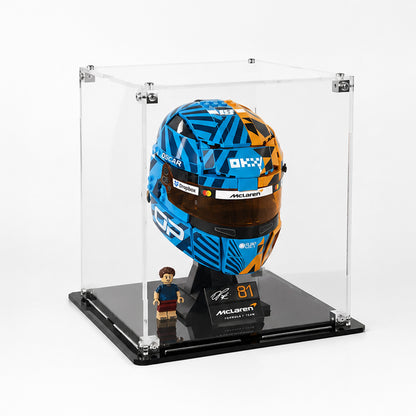 Clear display box compatible with LEGO McLaren Formula One helmet