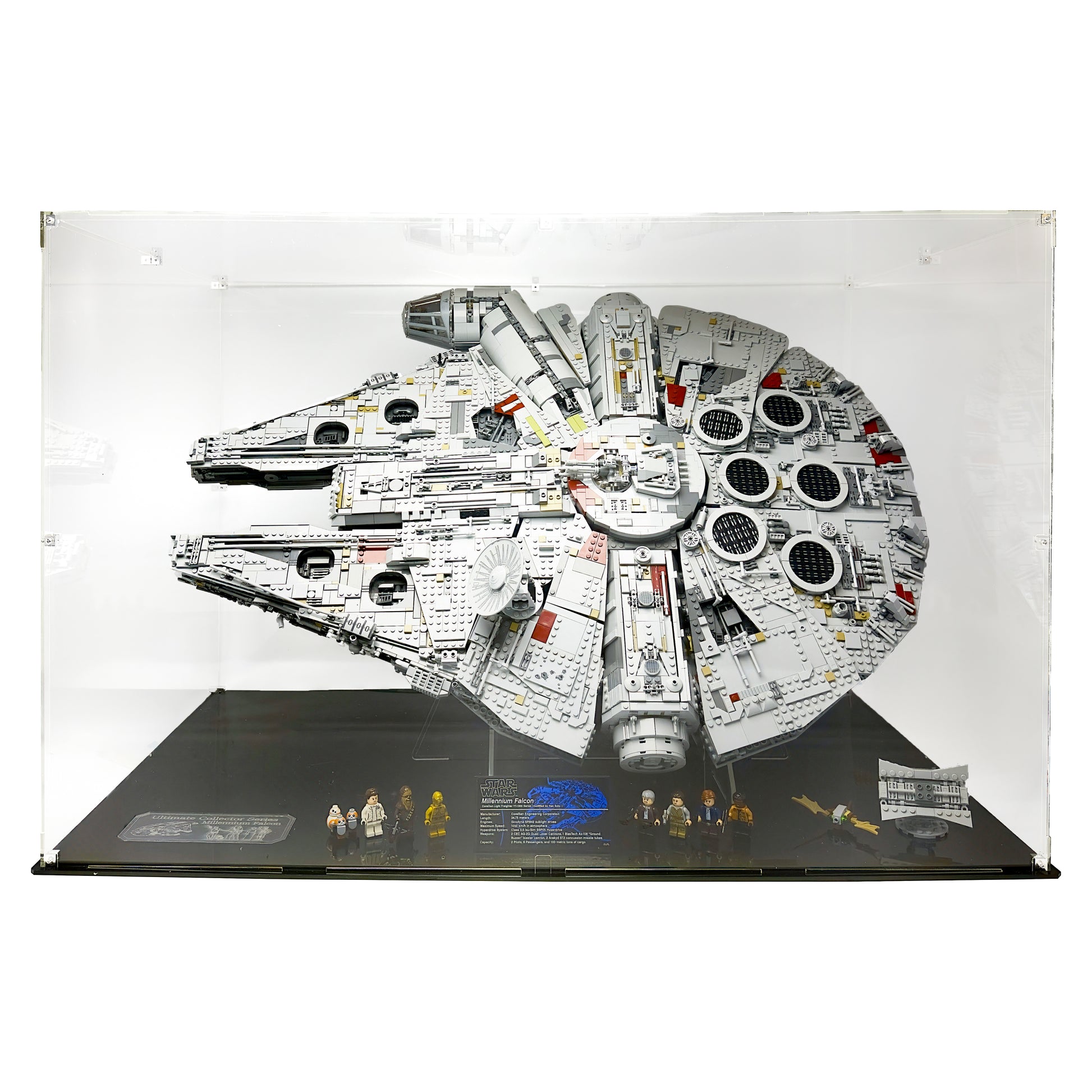 Premium acrylic LEGO display case for UCS Falcon