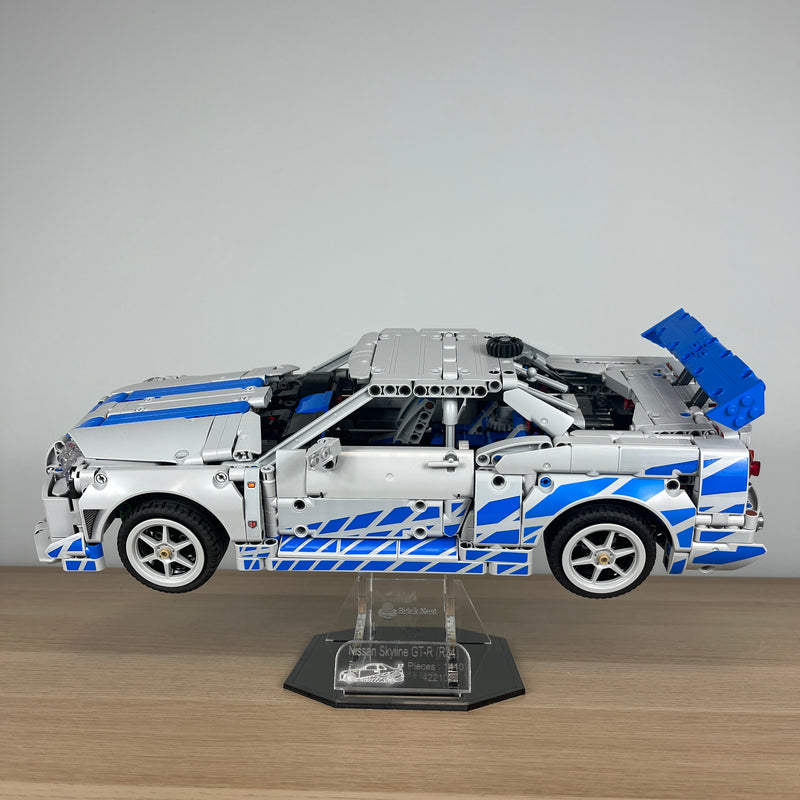 Acrylic Display Stand with Black Base for LEGO® Nissan Skyline GT-R (R34) 42210