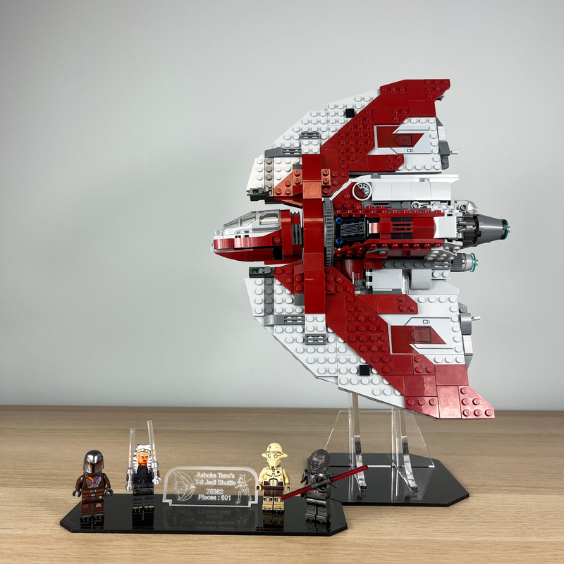 Acrylic Display Stand with Black Base for LEGO® Star Wars Ahsoka Tano’s T-6 Jedi Shuttle 75362
