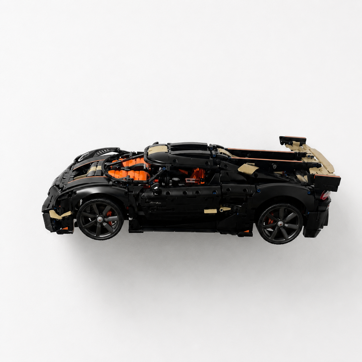 LEGO Koenigsegg 42232 displayed at an angle away from the wall