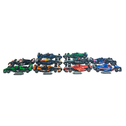 Set of three acrylic risers for displaying LEGO F1 Speed Champions sets