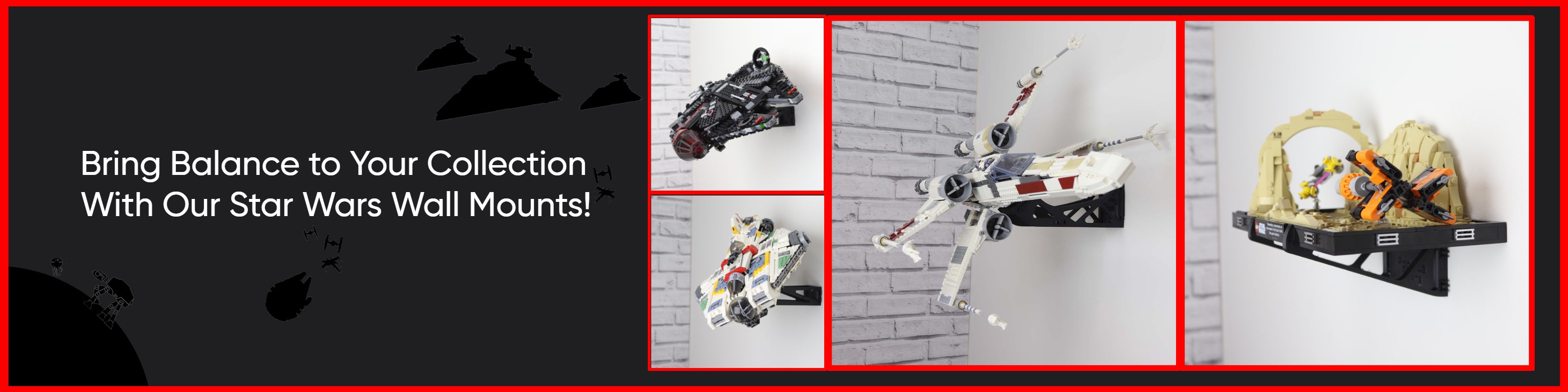 Our range of lego wall mounts for lego star wars sets