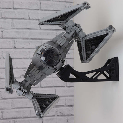  Wall mount display stand for lego Tie interceptor Star Wars angled off wall home storage
