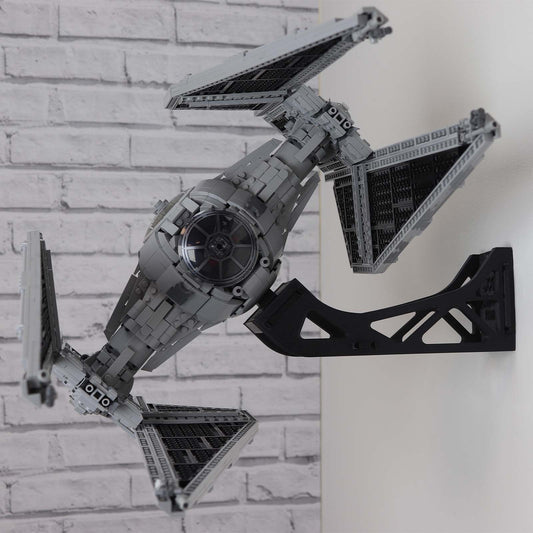  Wall mount display stand for lego Tie interceptor Star Wars angled off wall home storage