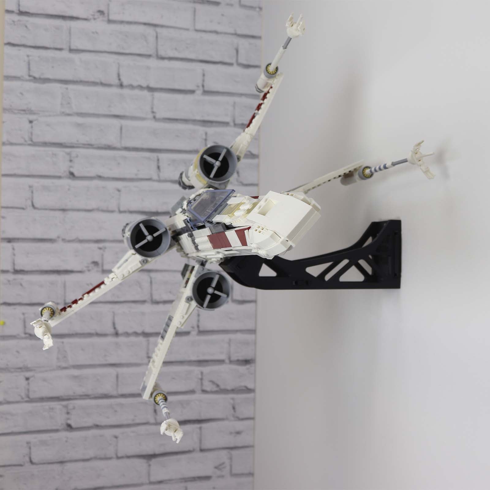  Wall mount display stand for lego UCS x-wing x wing Star Wars angled off wall home storage 