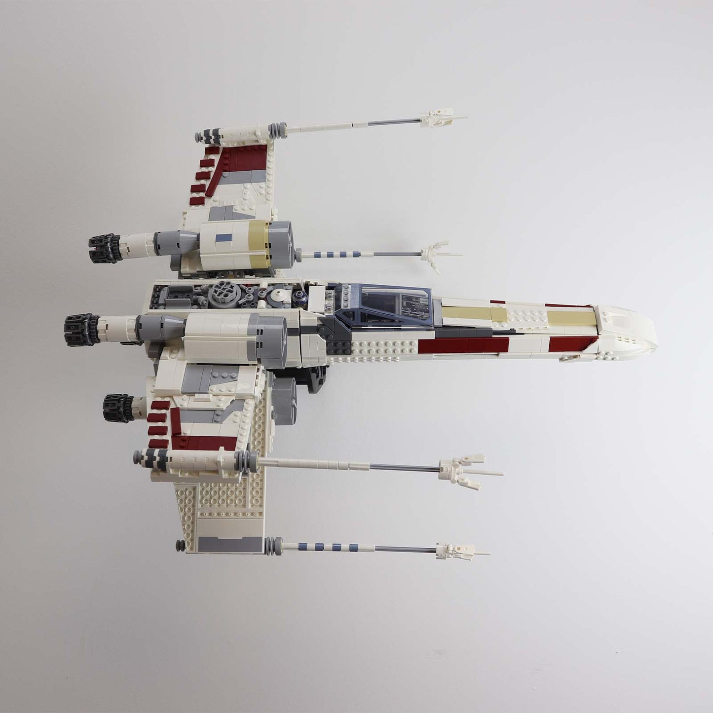  Wall mount display stand for lego UCS x-wing x wing Star Wars angled off wall home storage 