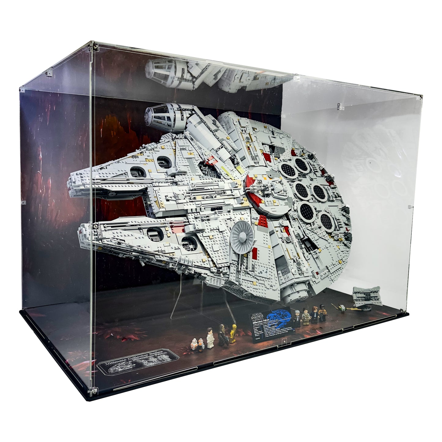 Premium acrylic LEGO display case for UCS Falcon