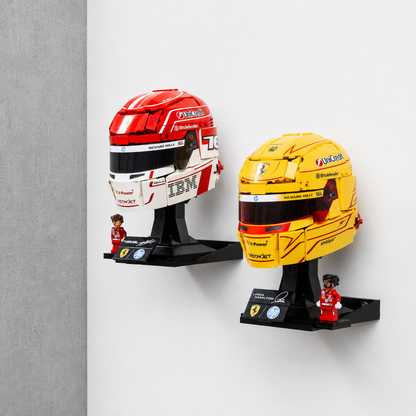 Wall mount compatible with LEGO F1 Ferrari helmet set 42014