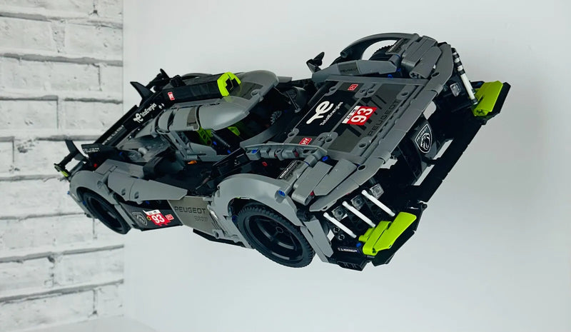  Wall mount display stand for lego Peugeot Le mans 9x8 42156 angled off wall home storage 
