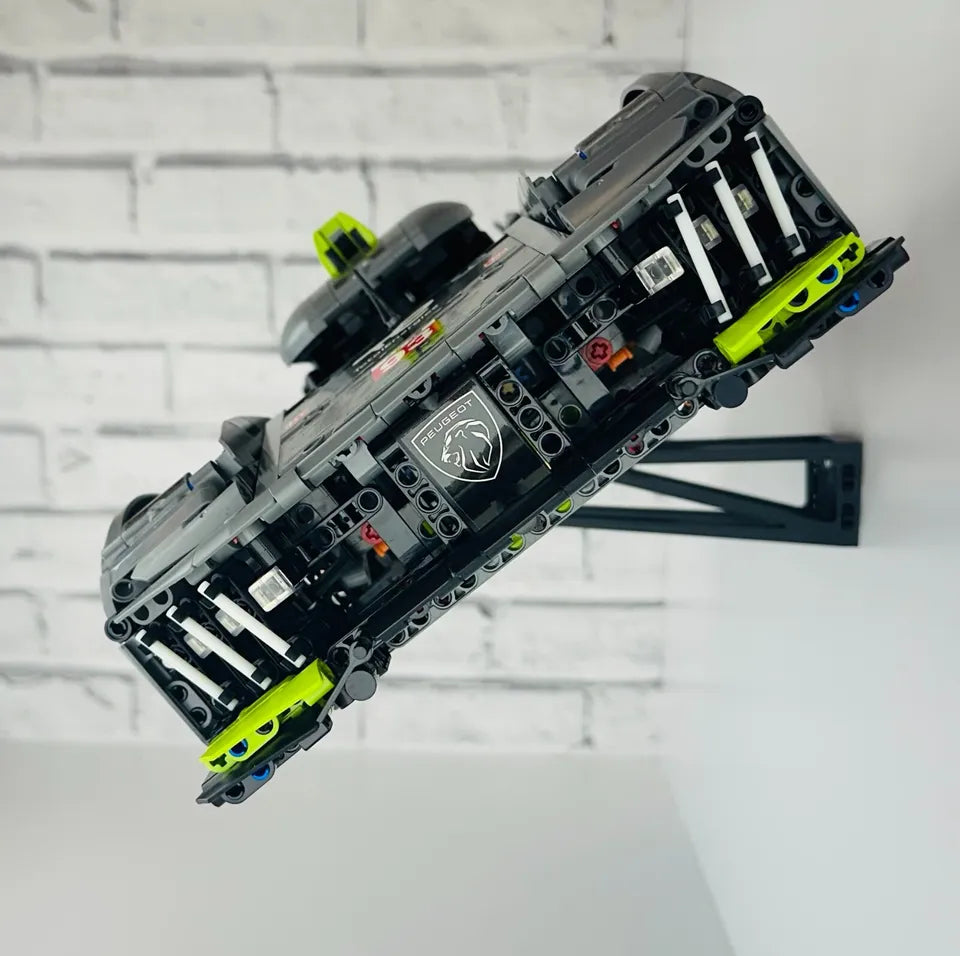  Wall mount display stand for lego Peugeot Le mans 9x8 42156 angled off wall home storage 
