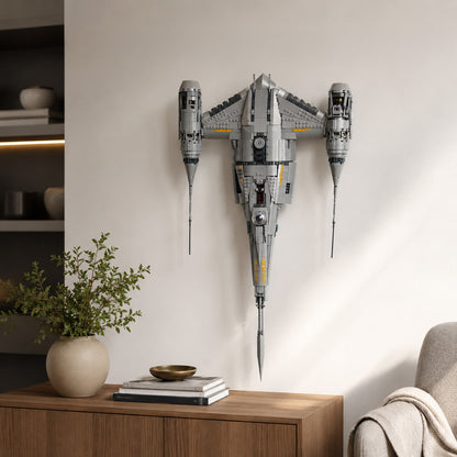 Floating wall display mount for LEGO UCS Star Wars ship
LEGO N-1 Starfighter wall mount compatible with UCS Mandalorian set